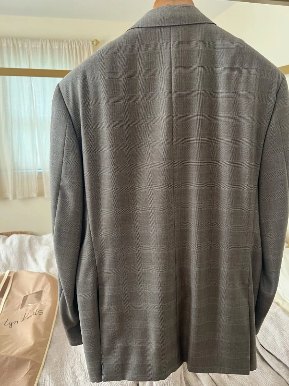Canali 1934 Men's Wool Gray Glen Check 2-Piece Suit Made In Italy , Size 42R